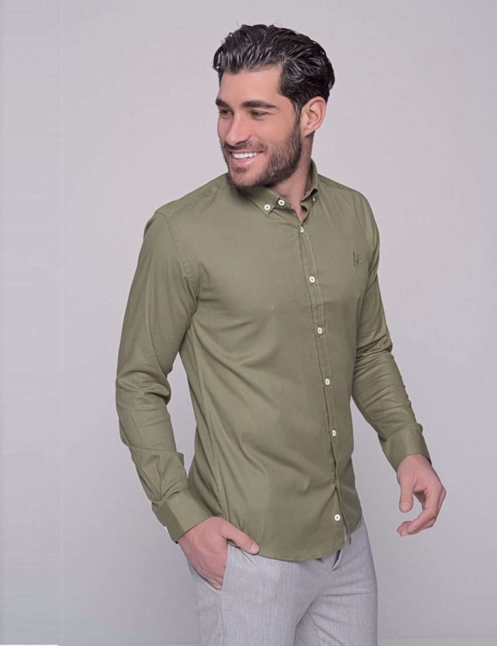 Ben Tailor ανδρικό χακί πουκάμισο Harmony 0395K