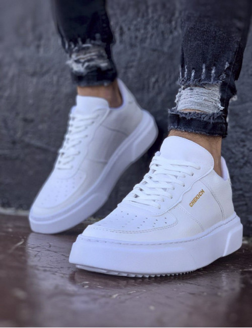 Ανδρικά λευκά Sneakers δερματίνη CH087E