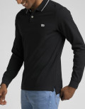 Lee Ανδρική Μπλούζα Polo Μακρυμάνικη Μαύρη L61VRL02