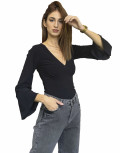 Lipsy γυναικεία μαύρη μπλούζα με σούρα 2210063
