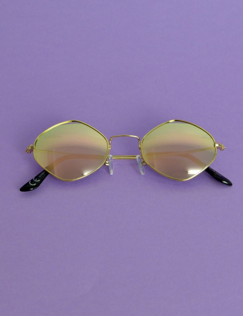 Γυναικεία στρογγυλά πολύγωνα γυαλιά μπρονζέ Premium S7122Q