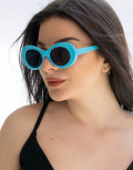 Γυναικεία γαλάζια οβάλ γυαλιά ηλίου μονόχρωμα Luxury S5700T