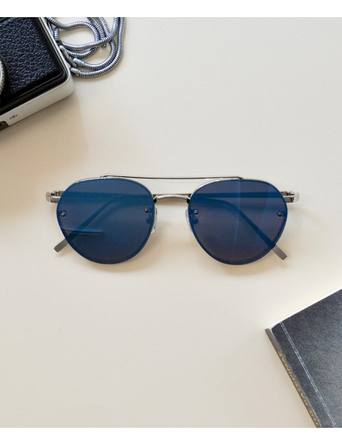 Γυναικεία γυαλιά ηλίου οβάλ καθρέπτης μπλε Premium S7079R
