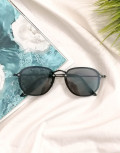 Γυναικεία μαύρα γυαλιά ηλίου με μαύρο μεταλλικό σκελετό Luxury S7127C