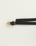 Γυναικεία μαύρη λεπτή ζώνη με χρυσή αγκράφα S52320