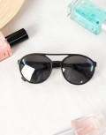 Γυναικεία μαύρα γυαλιά ηλίου οβάλ Premium S1010