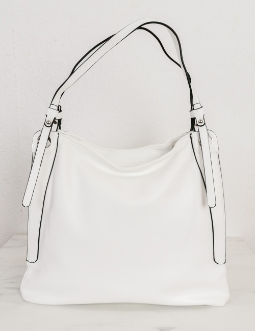 Γυναικεία λευκή τσάντα ώμου δερματίνη 6840237W