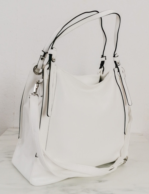 Γυναικεία λευκή τσάντα ώμου δερματίνη 6840237W