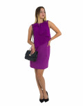 Γυναικείο μωβ αμάνικο φόρεμα με σιφόν σχέδιο UK13333