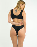 Γυναικείο μαύρο Bikini μαγιό με κόμπο στο στήθος Brazil 385261