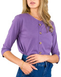 Lipsy γυναικεία μωβ μπλούζα με κουμπιά 2210004