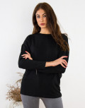 Γυναικεία μαύρη μακρυμάνικη μπλούζα Oversize BT6152L