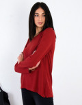 Γυναικεία κεραμιδί μακρυμάνικη μπλούζα 2210059K