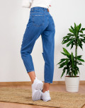 Γυναικείο μπλε ανοιχτό τζιν παντελόνι Boyfriend σκισίματα LY5616
