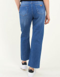 Γυναικείο μπλε τζιν παντελόνι ψηλόμεσο Straight Fit 5683