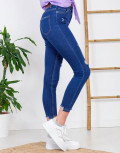 Γυναικείο μπλε τζιν παντελόνι σωλήνας με σκισίματα LY26924