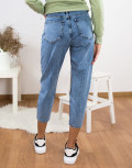 Γυναικείο Boyfriend χλώριο τζιν παντελόνι με φθορές Denim Plus Size K3152X
