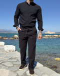 Ανδρικό υφασμάτινο παντελόνι με κορδόνι κ κουμπί στη μέση.