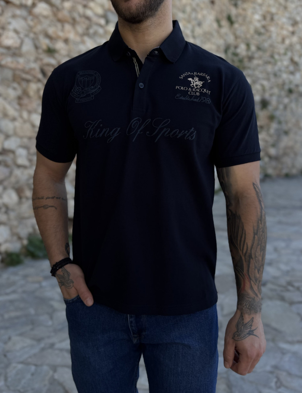 Ανδρική Polo κοντομάνικη μπλούζα πικέ.