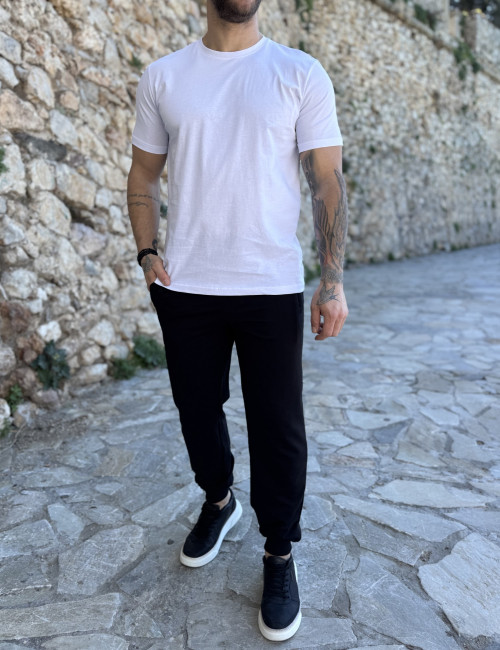 Ανδρική λευκή κοντομάνικη μπλούζα R260332W