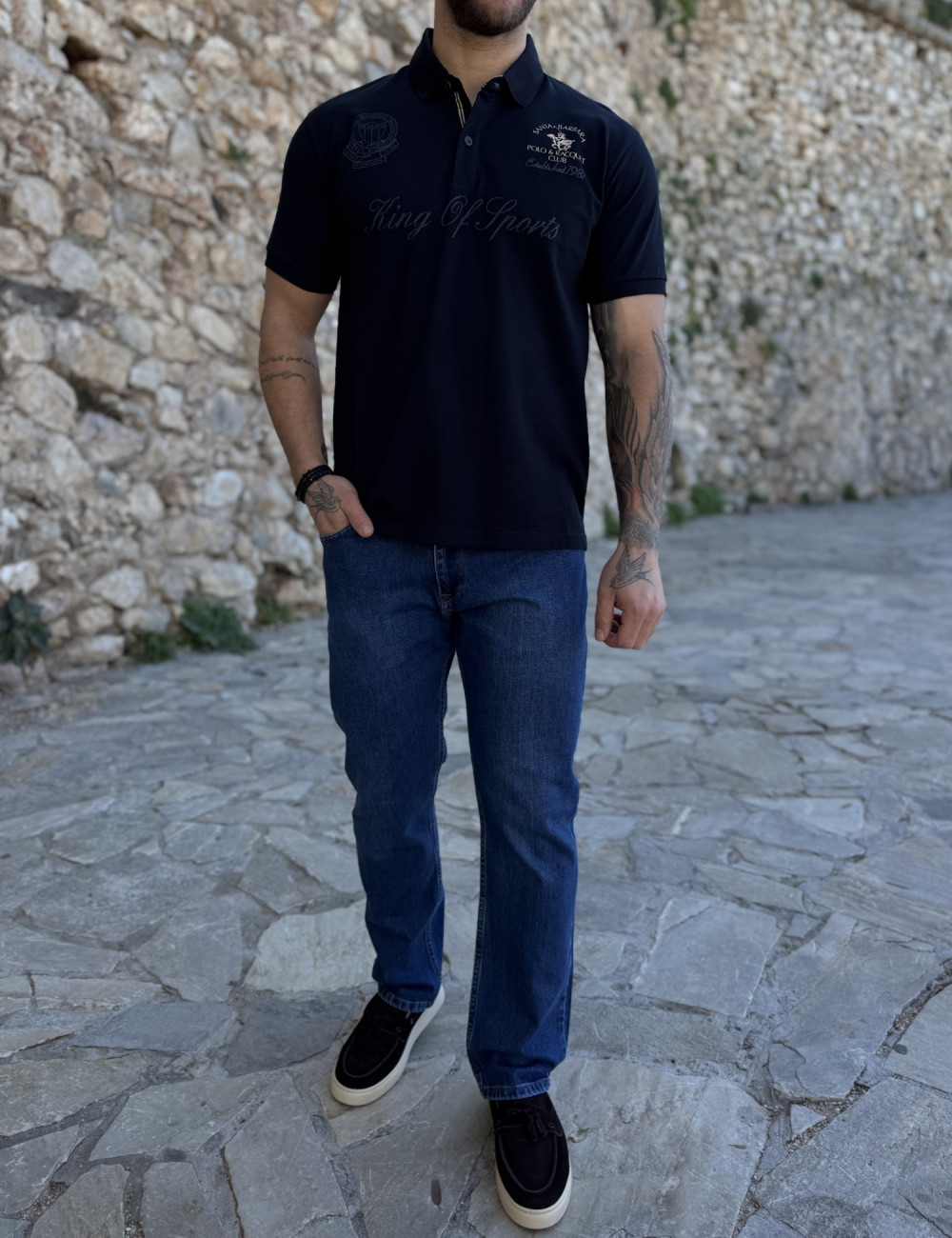 Ανδρική Polo κοντομάνικη μπλούζα πικέ.