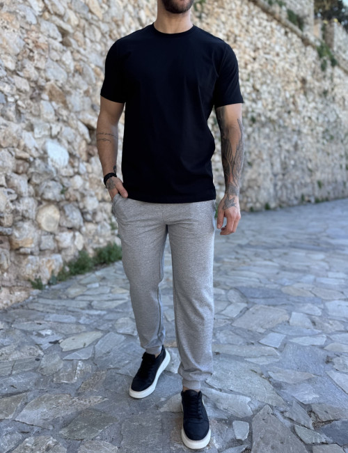 Ανδρική μαύρη κοντομάνικη μπλούζα R260332