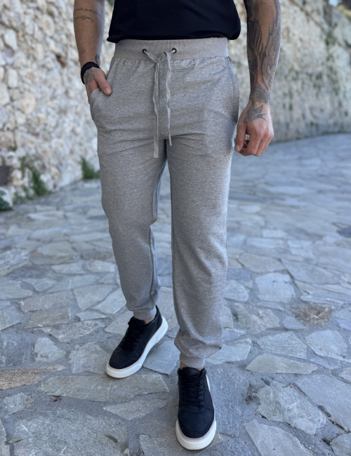 Ανδρική αθλητική γκρι φόρμα με λάστιχο 50123