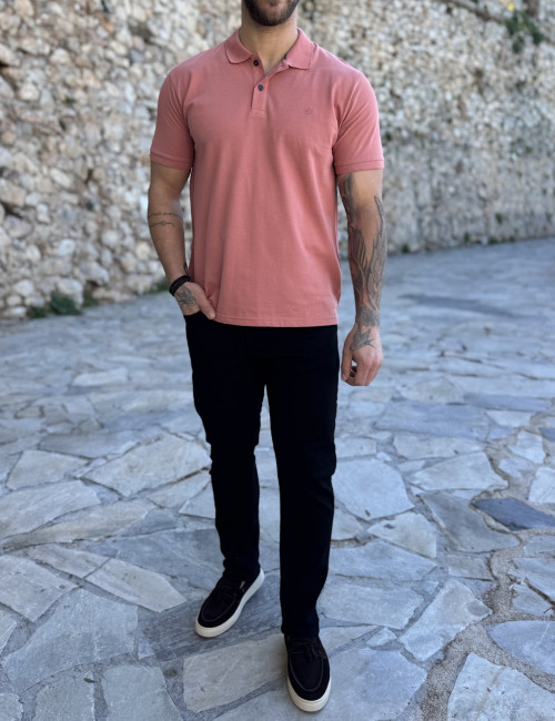 Origin ανδρική ροζ πικέ Polo μπλούζα Plus Size 252717R