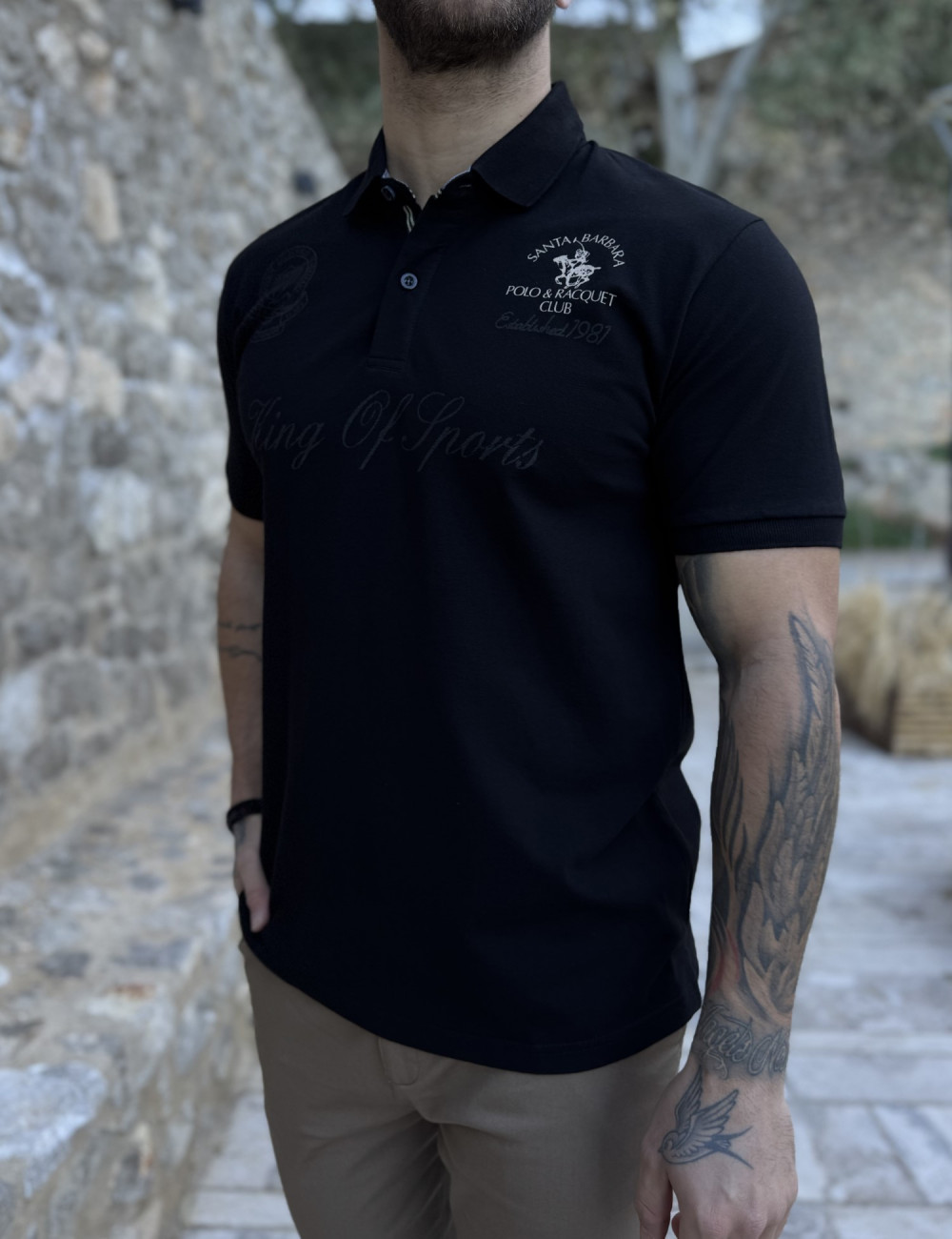 Ανδρική Polo κοντομάνικη μπλούζα πικέ.