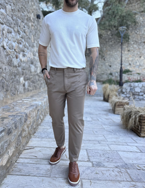 Ανδρικό πούρο υφασμάτινο chinos παντελόνι με λάστιχο JR0020