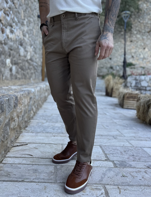 Ανδρικό πούρο υφασμάτινο chinos παντελόνι με λάστιχο JR0020