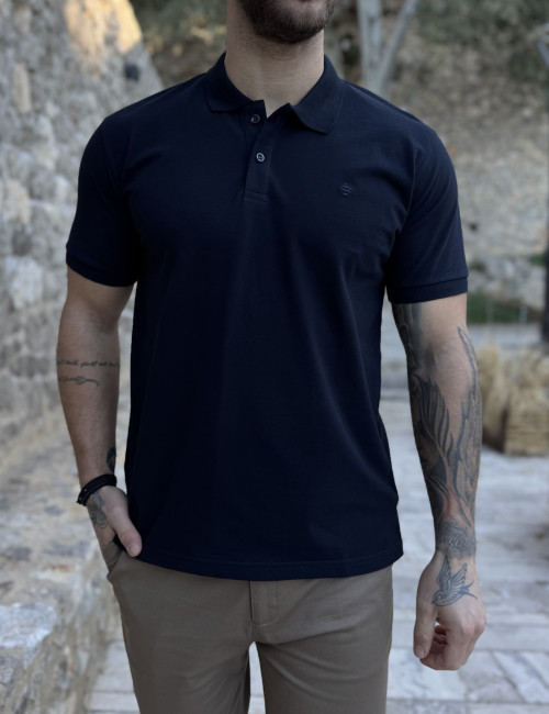 Origin ανδρική μπλε πικέ Polo μπλούζα Plus Size 252717
