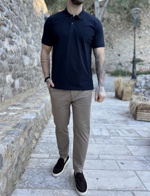 Origin ανδρική μπλε πικέ Polo μπλούζα Plus Size 252717