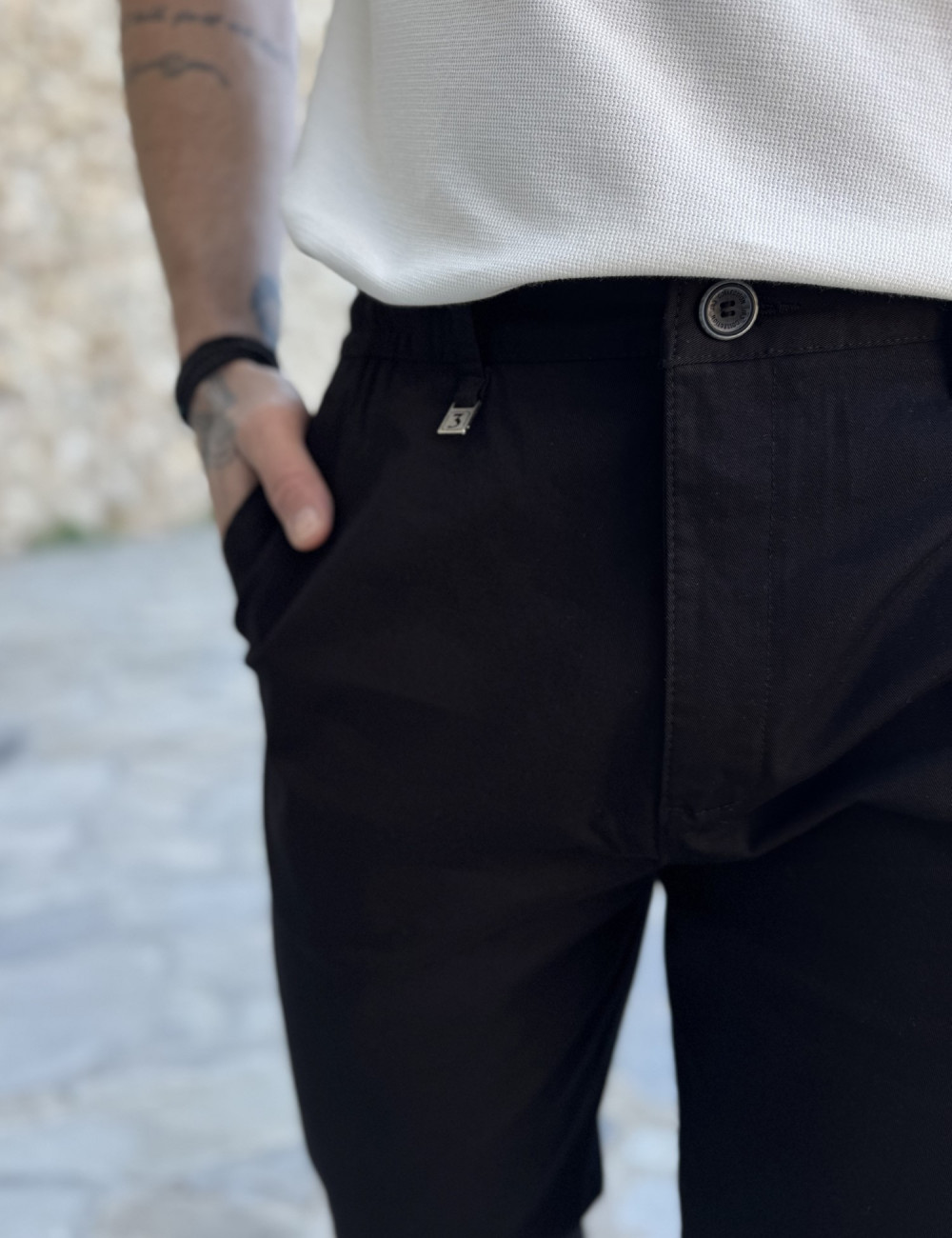 Ανδρικό παντελόνι υφασμάτινο καπαρντίνα ύφανση.