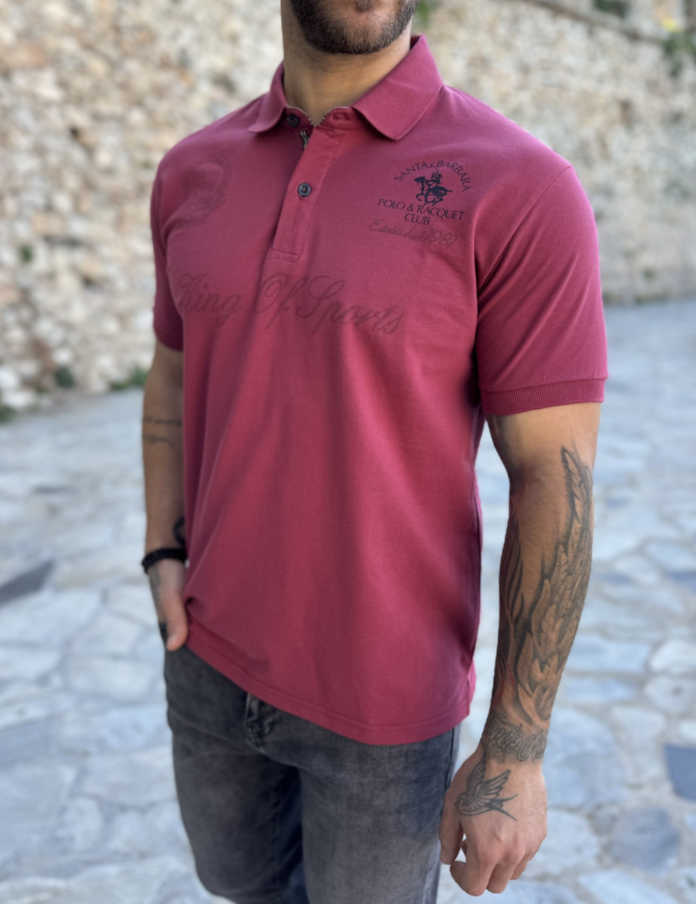 Ανδρική Polo κοντομάνικη μπλούζα πικέ.