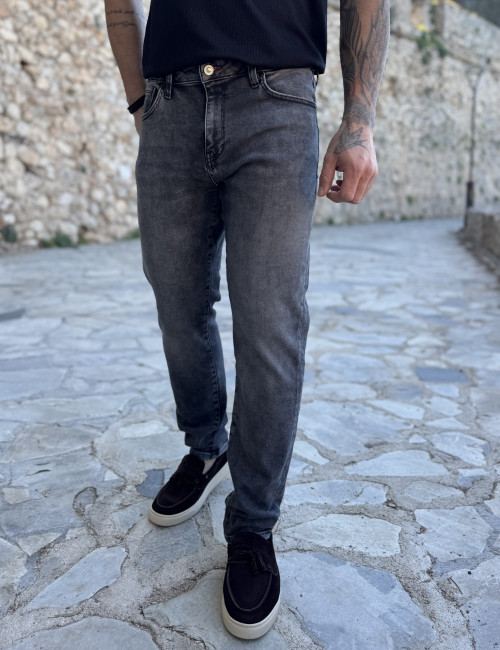 Ανδρικό γκρι τζιν ελαστικό ίσια γραμμή GB5744