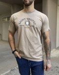 Everbest ανδρικό μπεζ Tshirt με τύπωμα 242808B