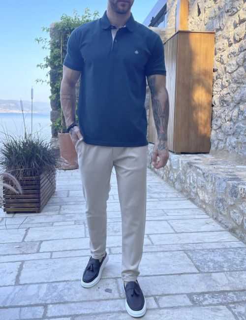 Everbest ανδρική κυπαρισσί πικέ Polo μπλούζα Plus Size 252834K