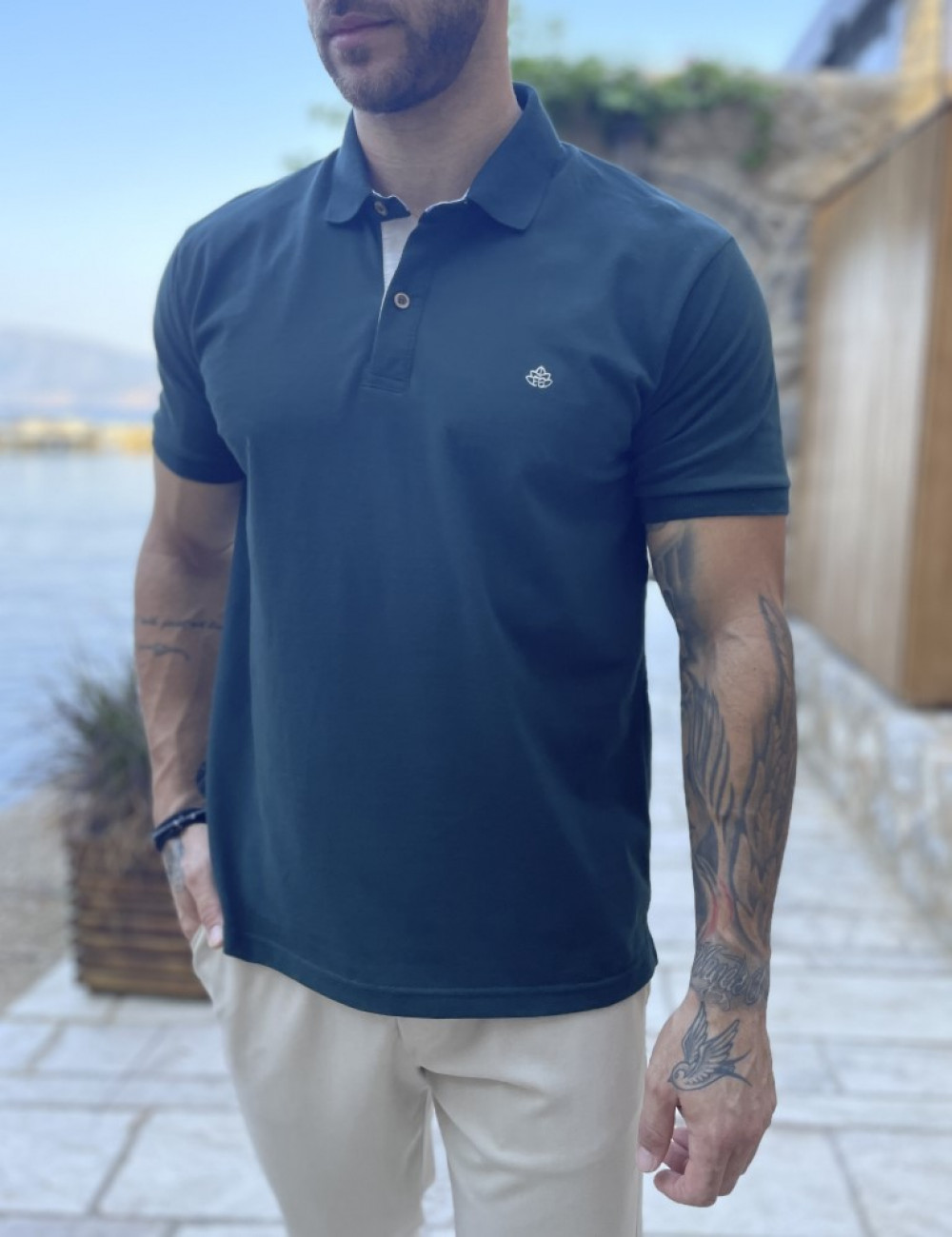 Ανδρική Polo κοντομάνικη μπλούζα πικέ.