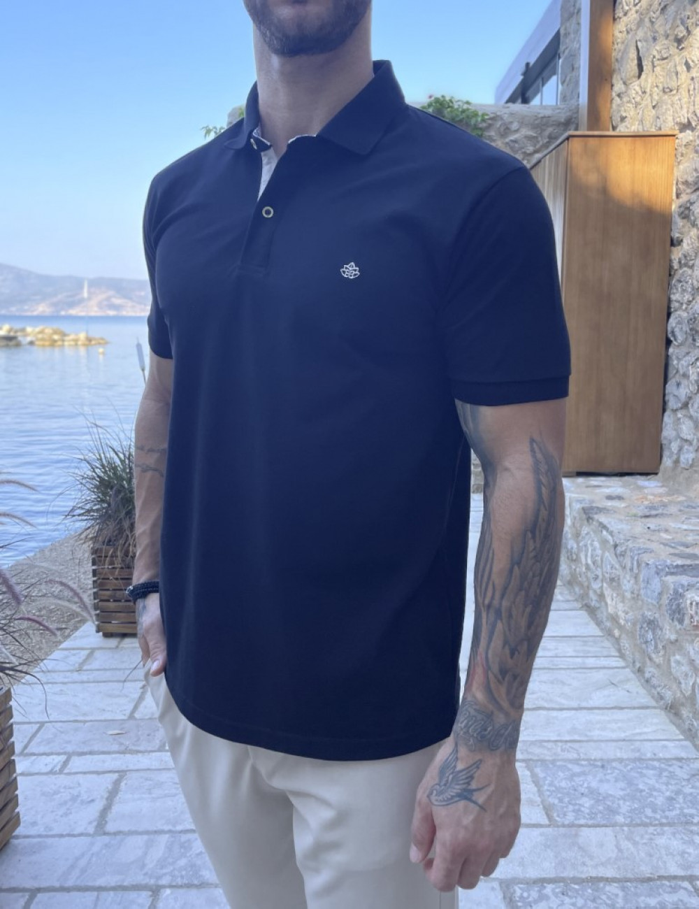 Ανδρική Polo κοντομάνικη μπλούζα πικέ.
