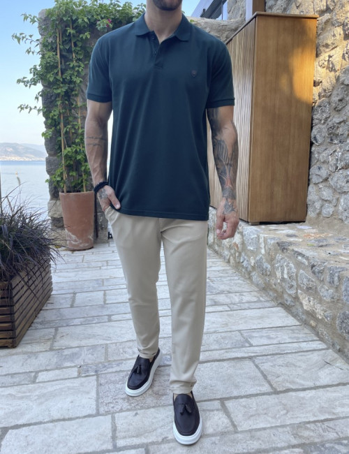 Everbest ανδρική κυπαρισσί πικέ Polo μπλούζα Plus Size 252829K