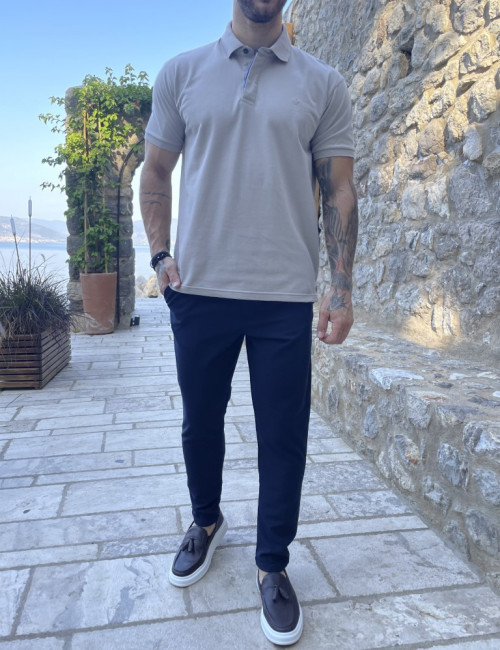 Origin ανδρική γκρι πικέ Polo μπλούζα Plus Size 252723