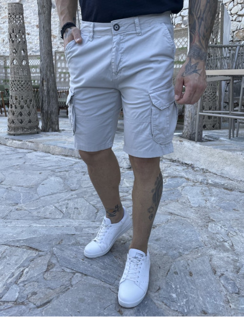Ανδρική γκρι cargo βερμούδα 242102G