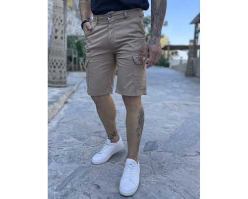Ανδρική μπεζ cargo βερμούδα 424623