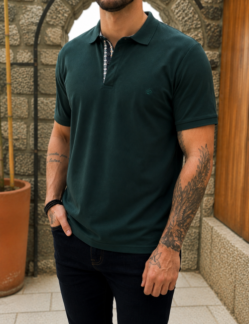 Origin ανδρική κυπαρισσί πικέ Polo μπλούζα Plus Size 262723K