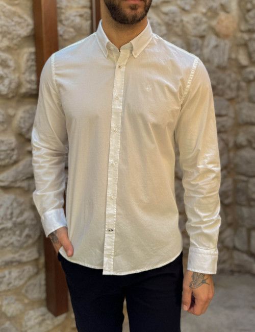 Ανδρικό εκρού πουκάμισο με γιακά 1445E
