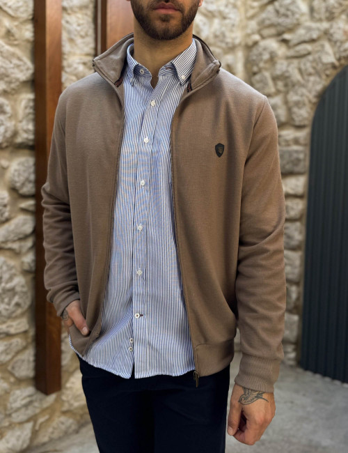 Everbest ανδρική Plus Size πούρο ζακέτα με ριπ ύφασμα 261038P