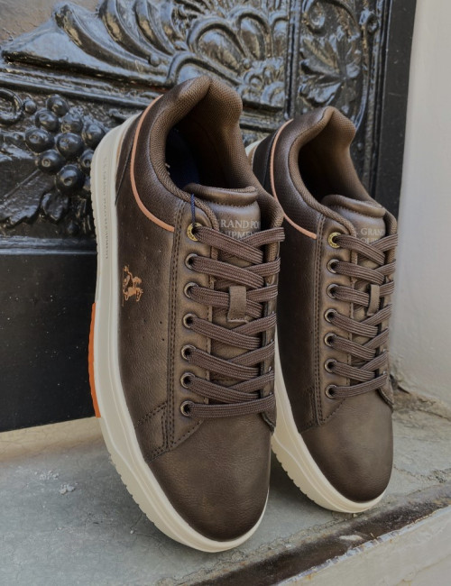US GRAND POLO ανδρικά καφέ casual sneakers GPM524303