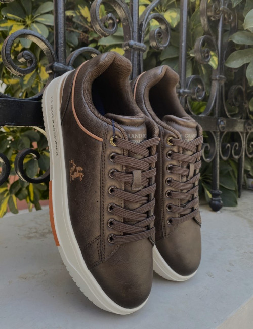 US GRAND POLO ανδρικά καφέ casual sneakers GPM524303
