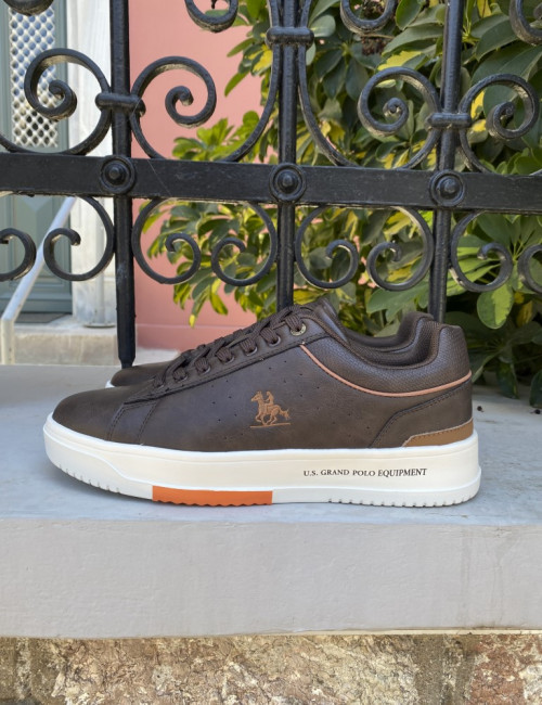 US GRAND POLO ανδρικά καφέ casual sneakers GPM524303